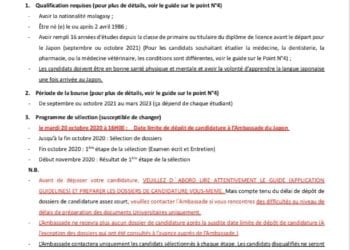 ENSEIGNEMENT SUPERIEUR – Pas de bourses d’études du Japon pour les bacheliers cette année, le programme limité au niveau Master et Doctorat