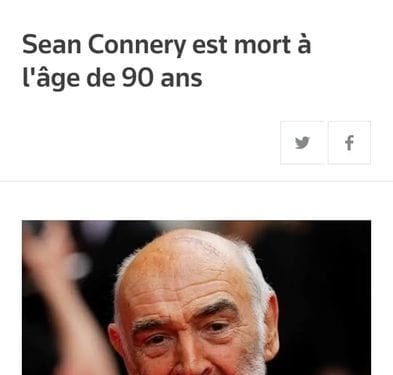 DECES – Sean Connery, le premier James Bond, quitte la scène