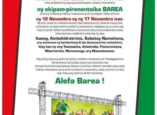 FOOTBALL – Des fan zones installés dans plusieurs régions du pays pour suivre les matchs Madagascar vs Côte d&rsquo;Ivoire