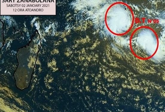 METEO – Deux perturbations cycloniques positionnées à plus de 2000km au large d&rsquo;Antalaha