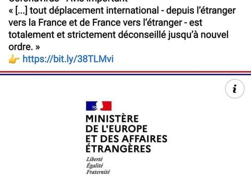 PANDEMIE DE COVID-19 – La France déconseille tout déplacement vers la France ou au départ de la France et exige le test PCR avant tout embarquement