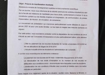 UNIVERSITE D&rsquo;ANTANANARIVO – L&rsquo;association des étudiants en médecine prévoit une manifestation ce jeudi