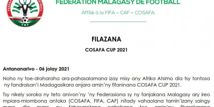 FOOTBALL – Après les Comores, Madagascar déclare forfait à la Cosafa Cup, le tournoi change de formule