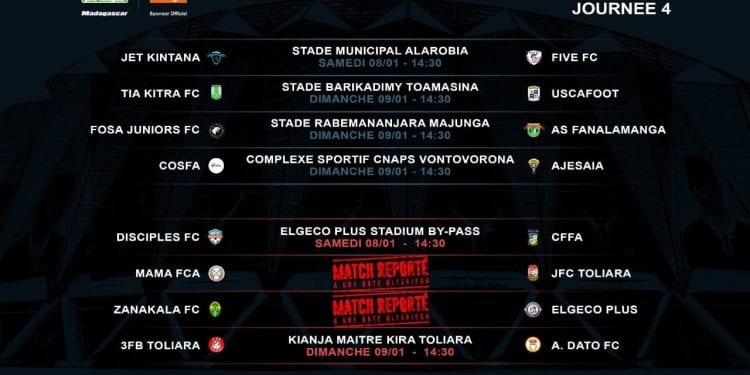 FOOTBALL – Deux rencontres prévues se tenir à Fianarantsoa dans le cadre de la quatrième journée de la Pro League reportées à une date ultérieure