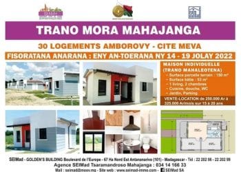 HABITAT – 30 maisons individuelles mises en vente-location pour 250.000 à 325.000 ariary par mois durant 15 à 20 ans à Amborovy Mahajanga, les inscriptions ouvertes du 14 au 20 Juillet