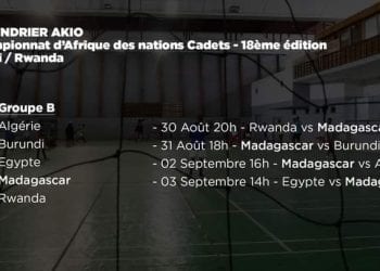 SPORTS – Madagascar jouera l’Egypte et l’Algérie pour leurs deux derniers matchs de groupe au championnat d’Afrique des nations Cadets de handball