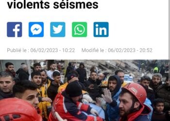CATASTROPHES – Plus de 3 800 morts en Turquie et en Syrie à la suite de deux puissants séismes survenus lundi