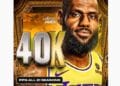 NBA – LeBron James franchit la barre des 40.000 points, à 39 ans.