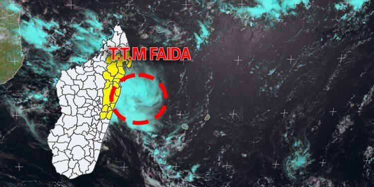 MÉTÉOROLOGIE – Faida se dirige vers Madagascar pour atterrir entre Sainte Marie et Brickaville aux premières heures de mardi