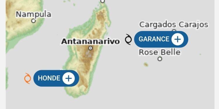 MÉTÉO – Le système évoluant dans le Sud du Canal de Mozambique baptisé Honde dans la nuit de mardi à mercredi